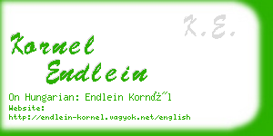 kornel endlein business card